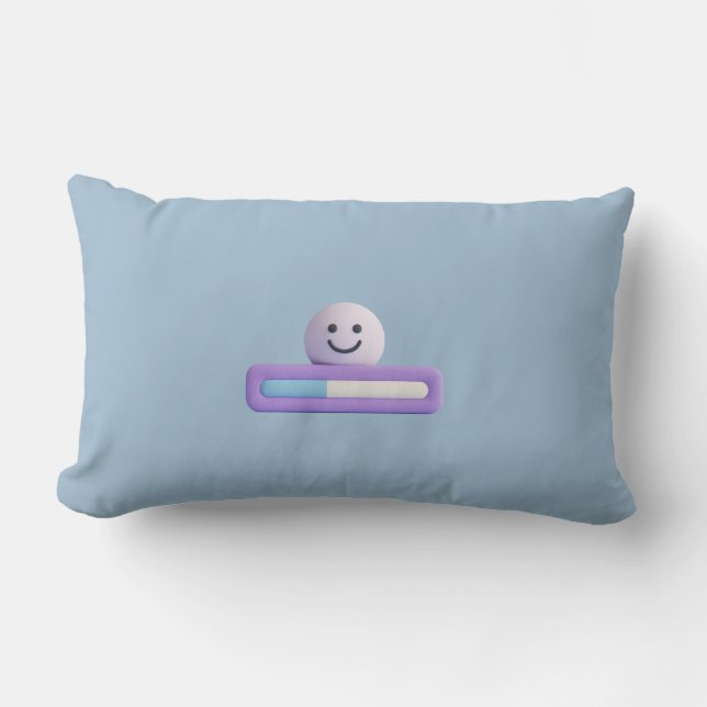 Cute Loading Bar Smile Pillow | Minimalist PILLOW (Front)