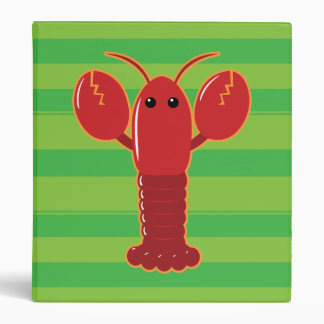 Cute Lobster 3 Ring Binder