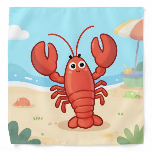 Cute lobster at the beach bandana