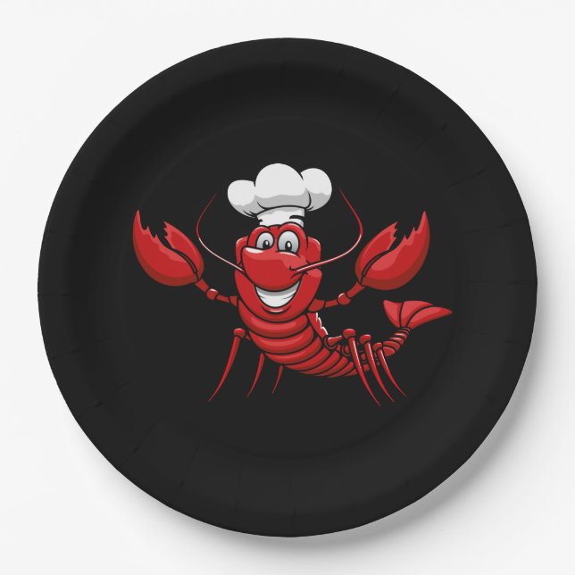 Cute lobster boil tiled party paper plates (Front)