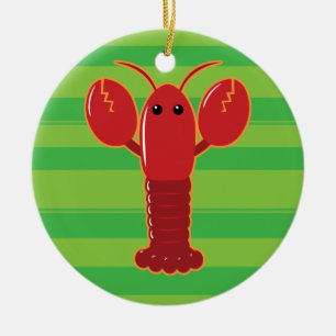 Cute Lobster Ceramic Ornament