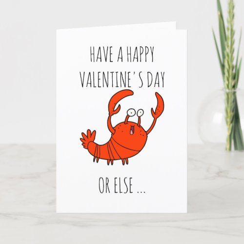 Cute Lobster Crabby Valentines Day Couples   Thank You Card