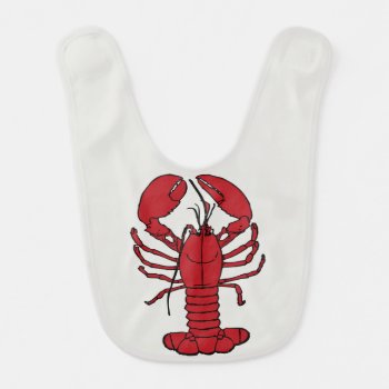 Cute Lobster Nautical Beach   Baby  Bib by Lighthouse_Route at Zazzle