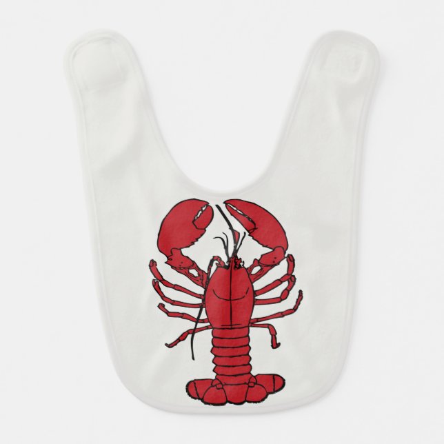 Cute Lobster Nautical beach   baby  bib (Front)