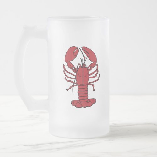 Cute Lobster Nautical beach frosted beer mug