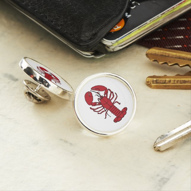 Cute Lobster Nautical beach  lapel pin (In Situ)