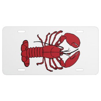 Cute Lobster Nautical Beach License Plate by Lighthouse_Route at Zazzle