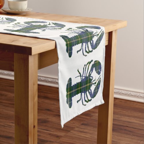 Cute Lobster Nautical beach table runner tartan