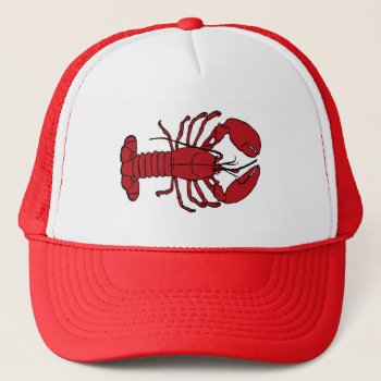 Cute Lobster Nautical Beach Trucker Hat by Lighthouse_Route at Zazzle