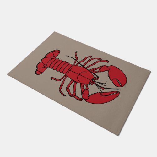 Cute Lobster Nautical beach   welcome mat