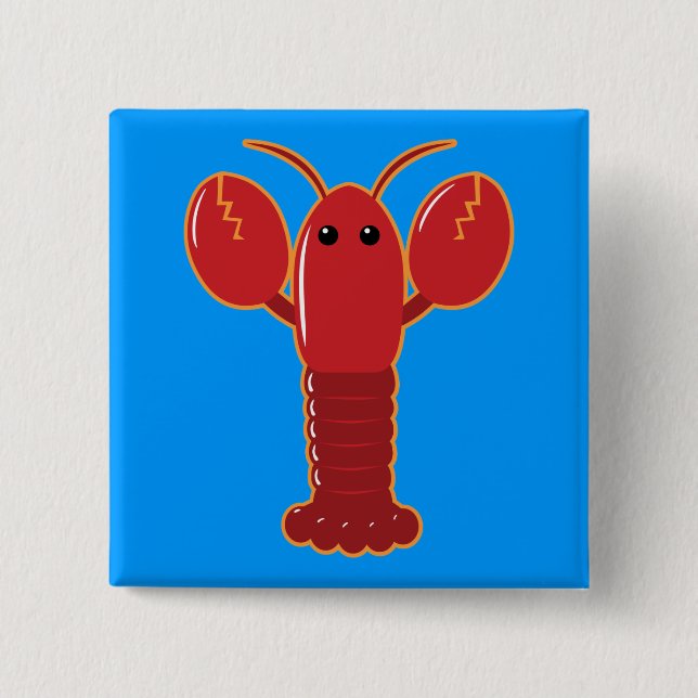 Cute Lobster Pinback Button (Front)