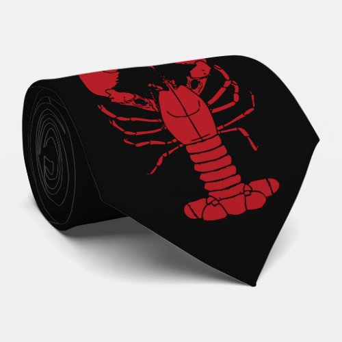 Cute lobster red black tie