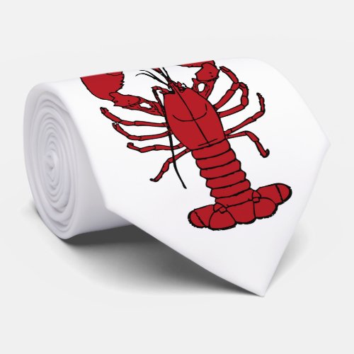 Cute lobster red white tie