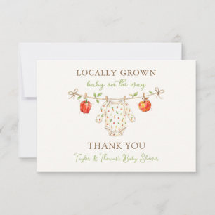 Cute Locally Grown Baby Shower  Thank You Card