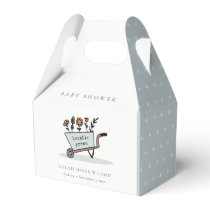 Cute Locally Grown Blue Floral Cart Baby Shower Favor Boxes