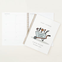Cute Locally Grown Blue Floral Cart Baby Shower Planner