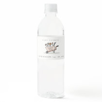 Cute Locally Grown Blush Floral Cart Baby Shower Water Bottle Label