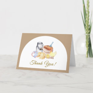 Cute Locally Grown Farm Chicken Mouse Baby Shower Letterpress Thank You Card