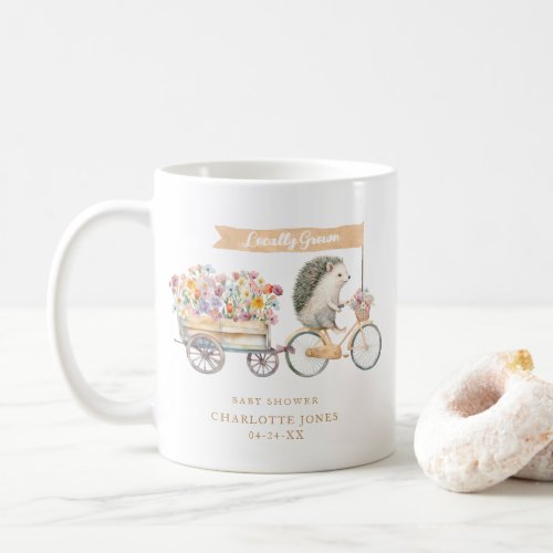 Cute Locally Grown Florals  Hedgehog Baby Shower Coffee Mug