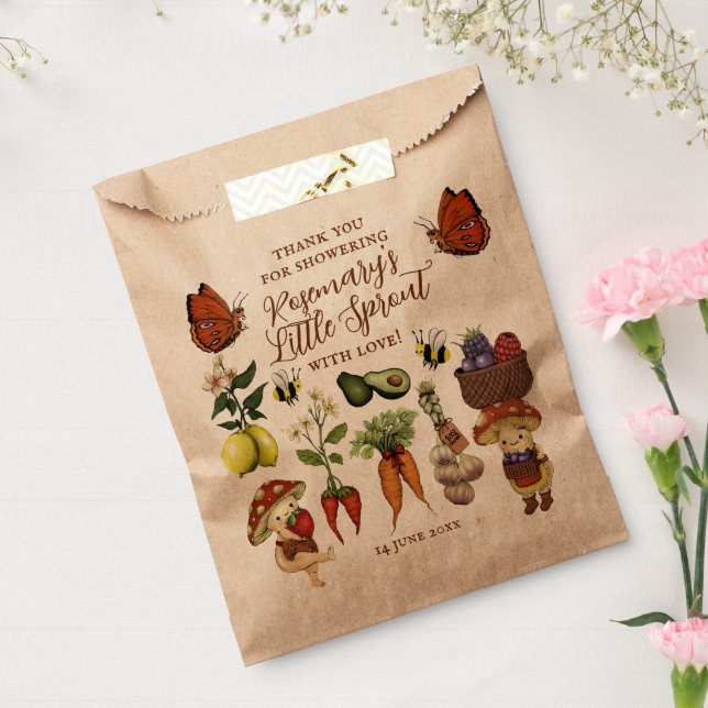 Cute Locally Grown Little Sprout Baby Shower Favor Bag (Sealed)