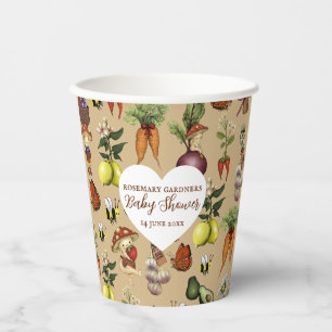 Cute Locally Grown Little Sprout Baby Shower Paper Cups