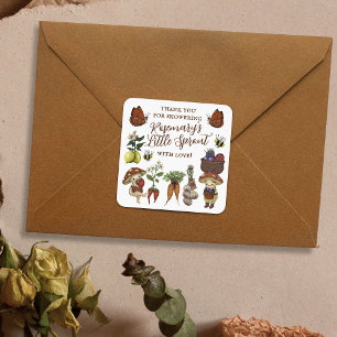 Cute Locally Grown Little Sprout Baby Shower Square Sticker