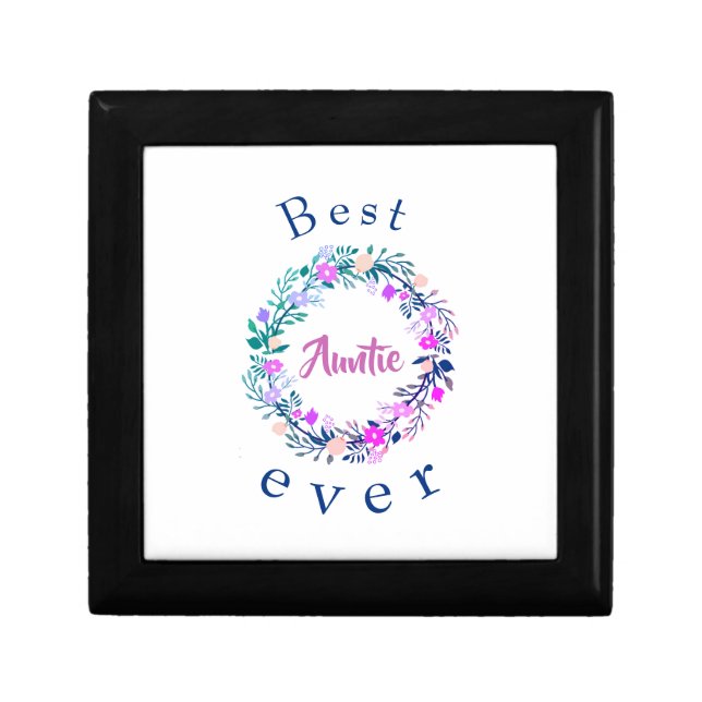 Cute logo Best Auntie Ever Word Art Gift Box (Front)
