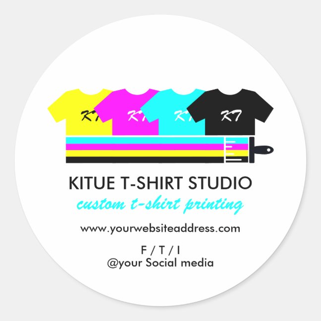 Cute Logo Handmade Heat Transfer Vinyl Shirt Classic Round Sticker