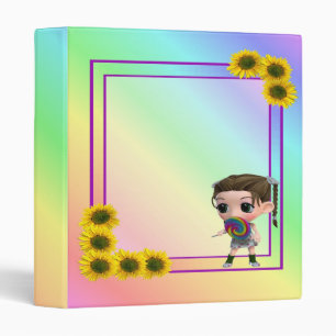 Cute Lollie Pop Girl-Binder 3 Ring Binder