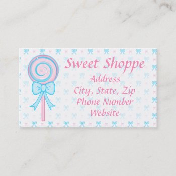 Cute Lollipop Business Card by GiggleStix at Zazzle