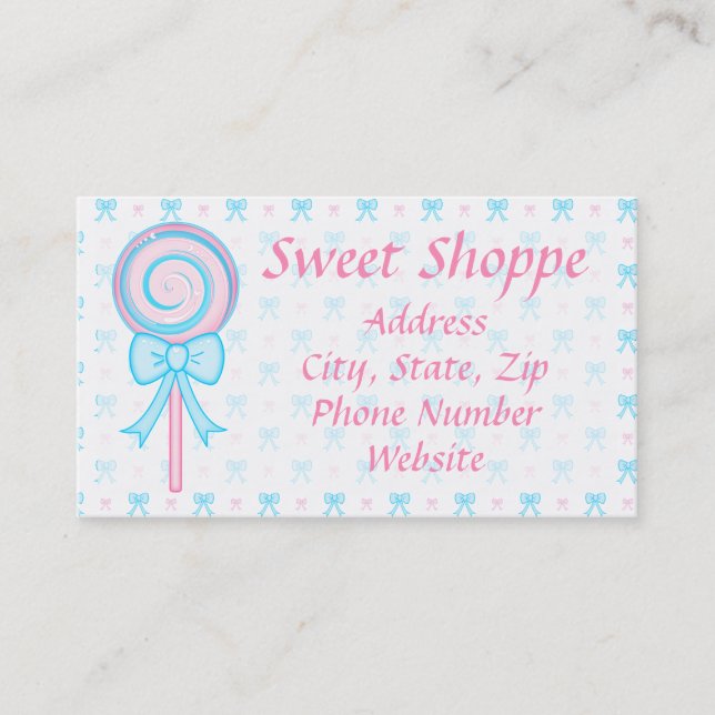 Cute Lollipop Business Card (Front)