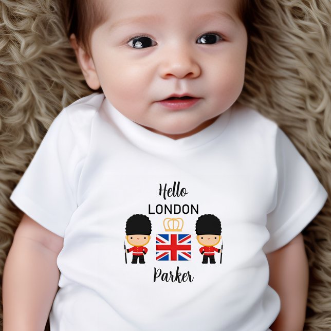 Cute London Guards Baby Boy Name British Baby T-Shirt (Cute London Guards British Boy Baby T-shirt)