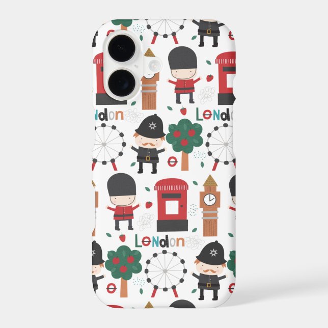 Cute London Theme Double Decker Bus Iphone Case (Back)
