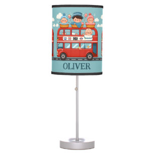 Cute London Transport Bus and Charming Babies Table Lamp