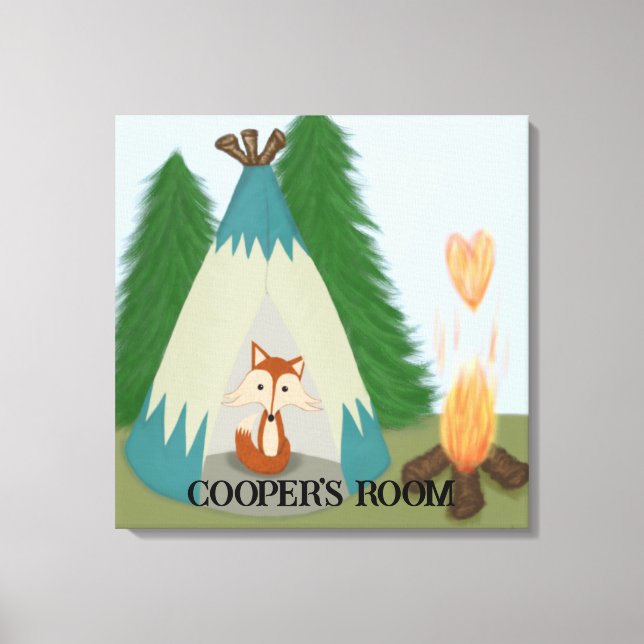 Cute Lone Fox Canvas Print (Front)