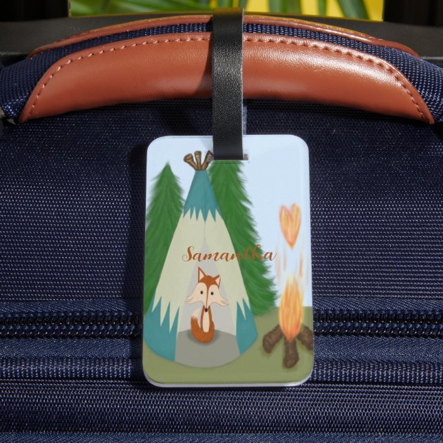 Cute Lone Fox Luggage Tag (Back Insitu 4)
