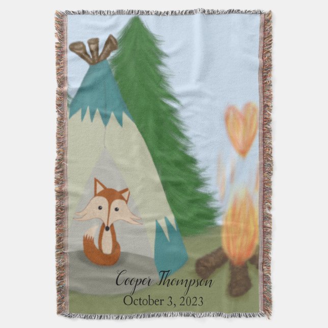 Cute Lone Fox Throw Blanket (Front Vertical)