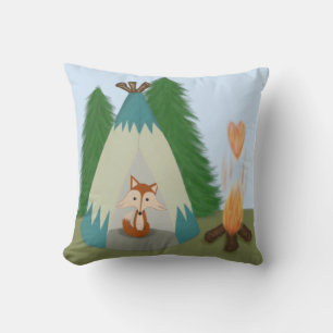 Cute Lone Fox Throw Pillow