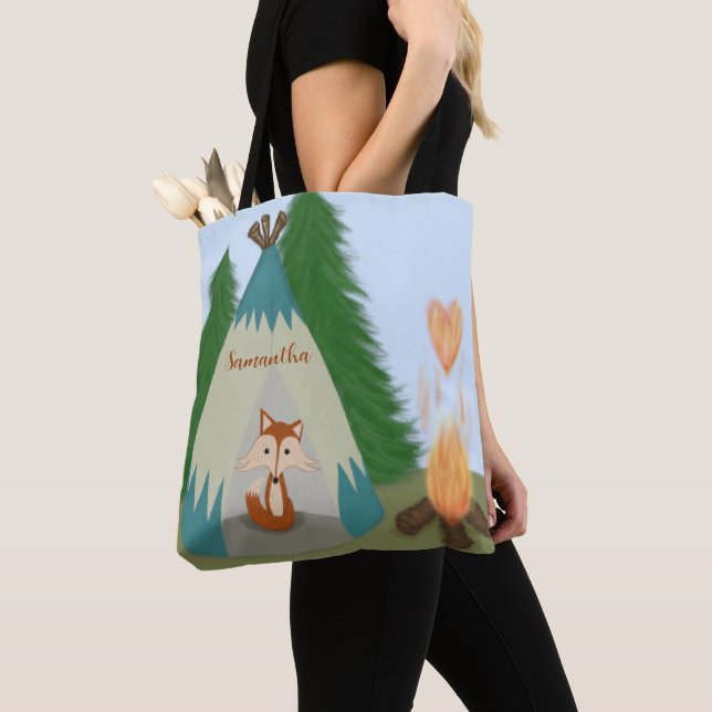 Cute Lone Fox Tote Bag (Close Up)
