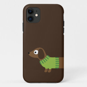 Cute Long Dachshund Illustration iPhone 11 Case