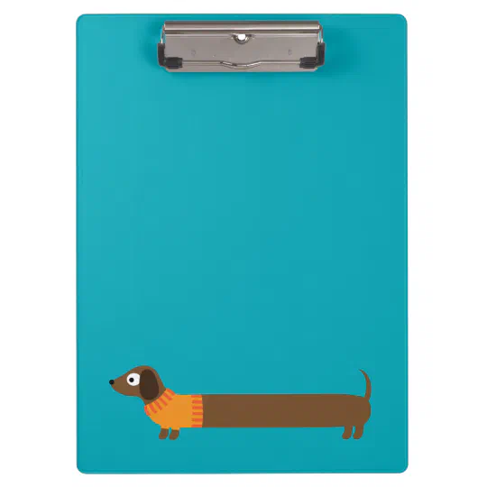 Personalized Rainbow Dachshund Doxie Dog Clipboard 