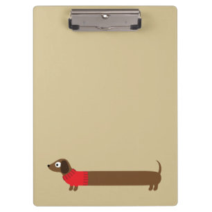 Cute Long Dachshund Illustration Clipboard