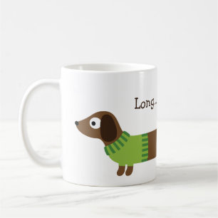 Cute Long Dachshund Illustration Coffee Mug