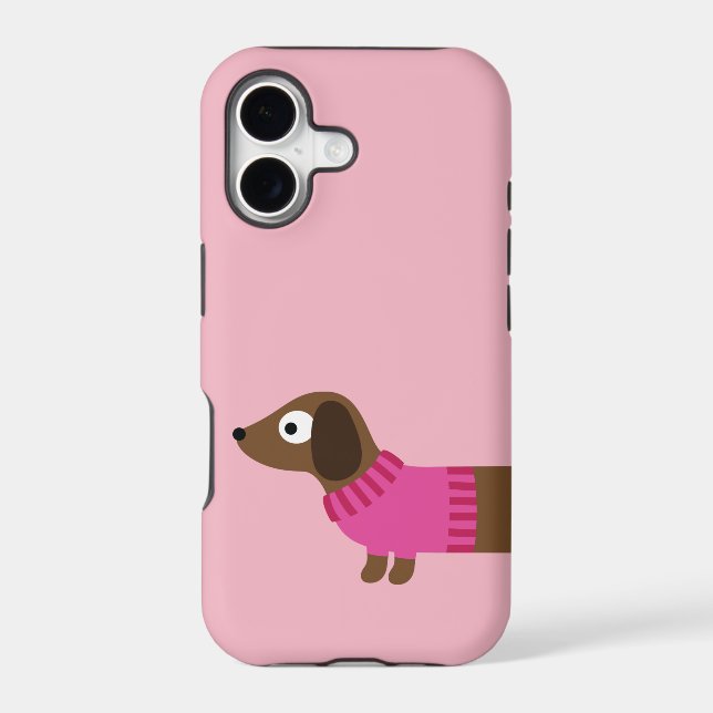 Cute Long Dachshund Illustration Iphone Case (Back)