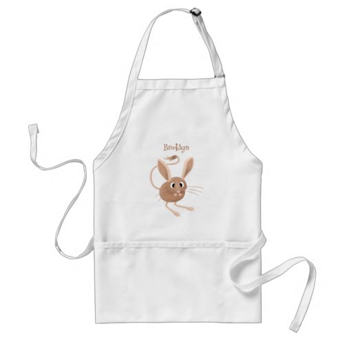 Cute long eared jerboa cartoon illustration adult apron