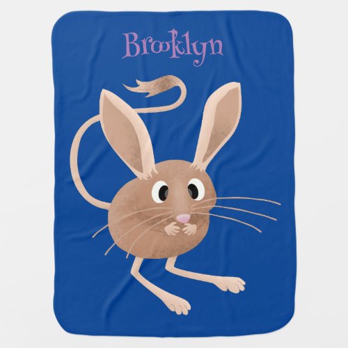 Cute long eared jerboa cartoon illustration baby blanket