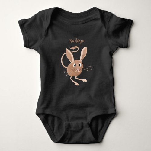 Cute long eared jerboa cartoon illustration baby bodysuit