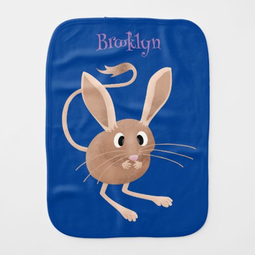 Cute long eared jerboa cartoon illustration baby burp cloth