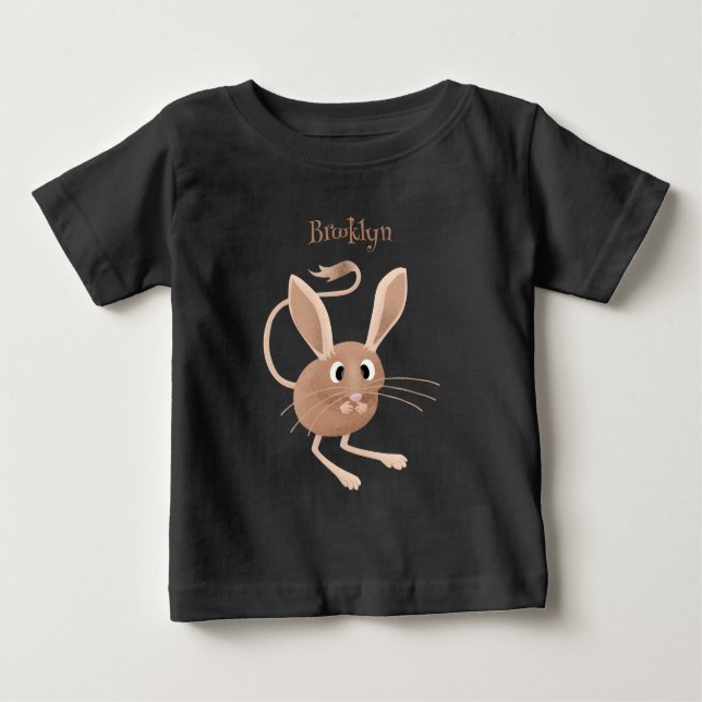 Cute long eared jerboa cartoon illustration baby T-Shirt (Front)