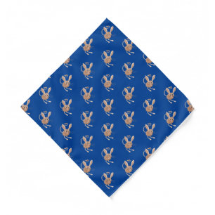 Cute long eared jerboa cartoon illustration bandana